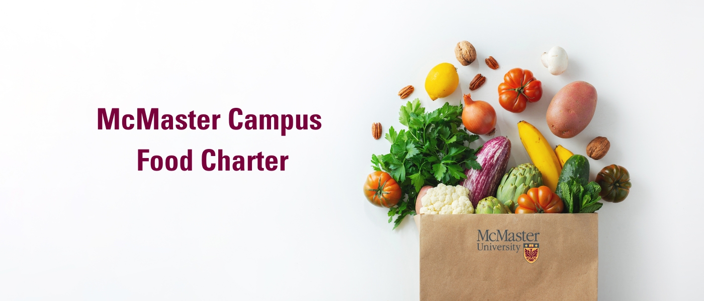 Text reads: McMaster Campus Food Charter.
